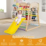 Daugiafunkcis laipiojimo stovas su čiuožykla ir priedais (Įvairiaspalvė)