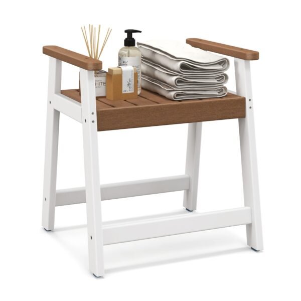 Dušo suoliukas su atlošu ir porankiais (Balta)