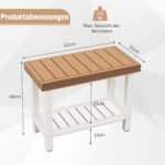 Daugiapakopis dušo suoliukas su laikymo vieta 150 kg (Balta)