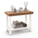 Daugiapakopis dušo suoliukas su laikymo vieta 150 kg (Balta)