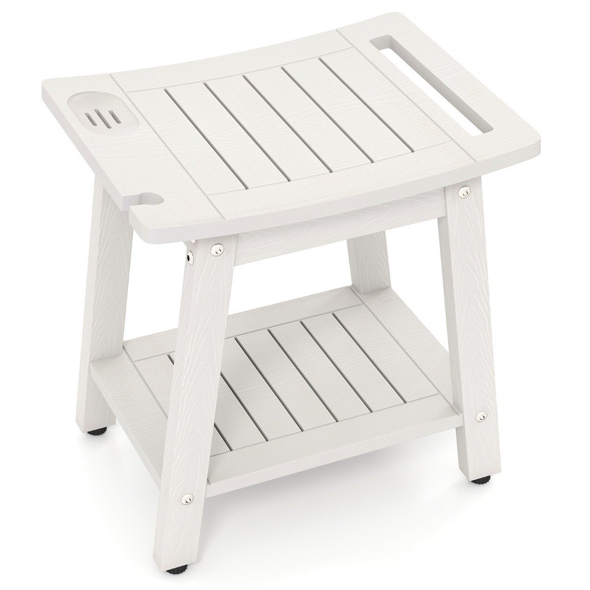 duschstuhl-badestuhl-13287_7_ Atspari vandeniui dušo kėdutė su rankena ir lentyna 150 kg svorio (Balta)