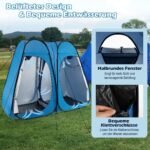 Dviguba lauko tualeto ir persirengimo palapinė 230 cm (Mėlyna)