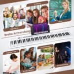 Sulankstomas skaitmeninis pianinas su 88 klavišais ir 1000 garsų instrumentų (Balta)