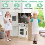 Vaikiška medinė kampinė virtuvėlė su garsu ir šviesa (Natūrali)