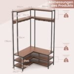 L formos kampinis rūbų stovas su suoliuku (Riešuto)