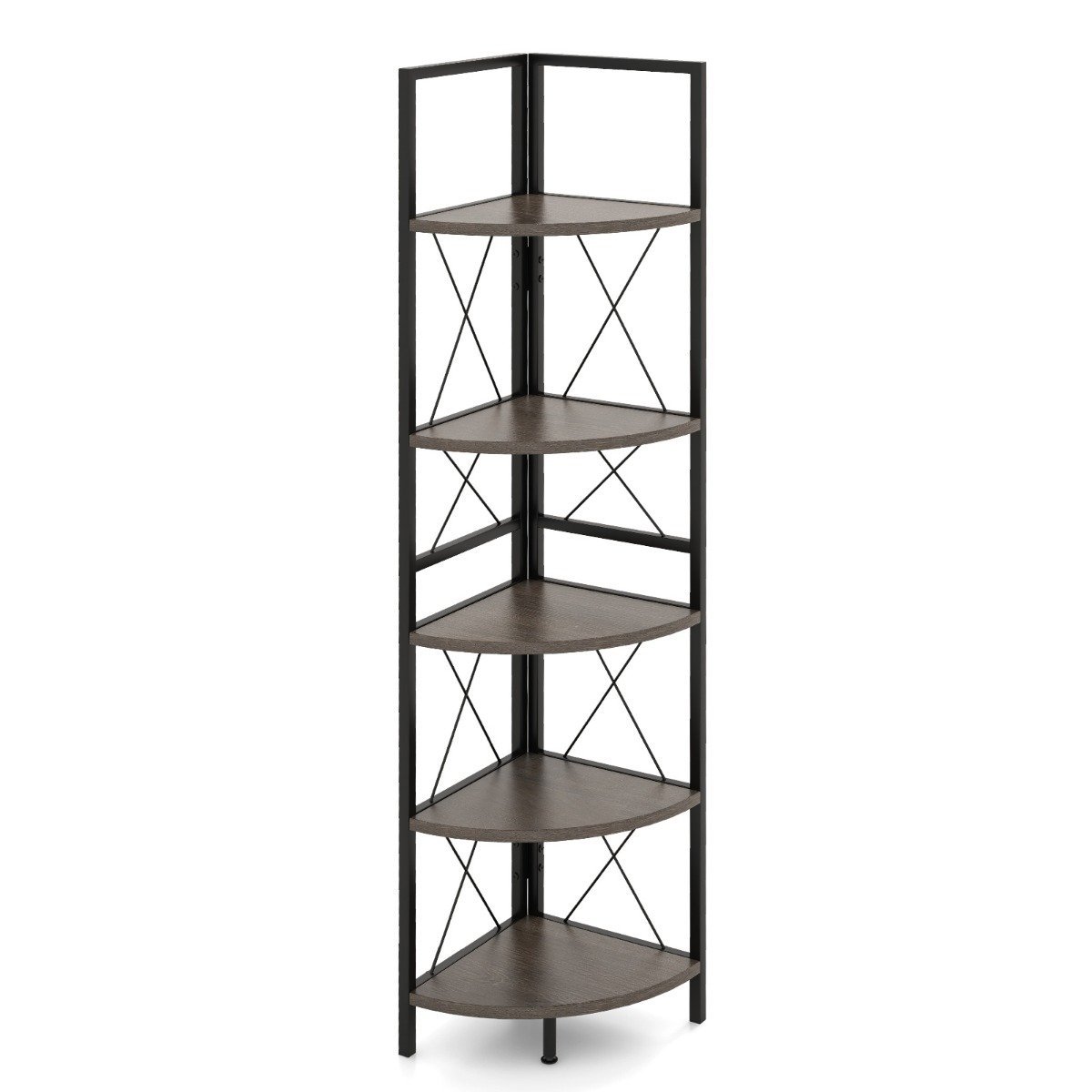 eckregal-eckb_cherregal-11975_1__1 5 lygių kampinė 160 cm aukščio lentyna su metaliniu rėmu (Ąžuolo pilka)