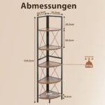5 pakopų kampinė lentyna su metaliniu rėmu (Vintage)