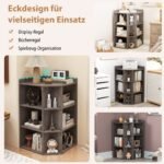 Kampinė lentyna su integruota įkrovimo stotele (Pilka)