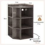 Kampinė lentyna su integruota įkrovimo stotele (Pilka)