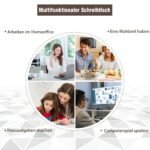 Kampinis rašomasis stalas su stalčiumi ir lentynėlėmis (Ruda)