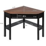 Kampinis rašomasis stalas su stalčiumi ir lentynėlėmis (Ruda)