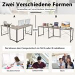 Kampinis stalas su monitoriaus laikikliu ir laidų valdymo sistema (Šviesiai pilka)