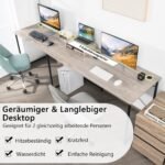 Kampinis stalas su monitoriaus laikikliu ir laidų valdymo sistema (Šviesiai pilka)