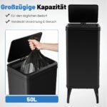 Automatinė šiukšliadėžė su judesio sensoriumi 50 L (Juoda)