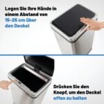 Automatinė šiukšliadėžė su judesio jutikliu 50L (Sidabrinė)