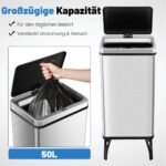 Automatinė šiukšliadėžė su judesio jutikliu 50L (Sidabrinė)