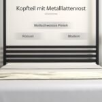 Metalinis lovos rėmas su baldakimu (Juoda)