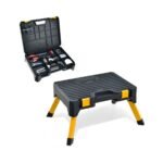 Sulankstomas kopėčių ir įrankių dėžės stovas (Rausvai ruda)