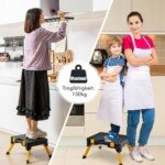 Sulankstomas kopėčių ir įrankių dėžės stovas (Rausvai ruda)