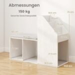 Erdvi batų spinta su nuimama sėdyne ir papildomomis lentynomis (Balta)