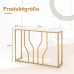Konsolinis staliukas su geometriniu metaliniu rėmu (Auksinė)
