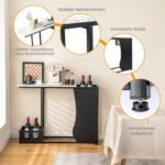 Konsolinis staliukas su dirbtinio marmuro stalviršiu ir dviem augalų vietom (Juoda ir balta)