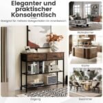 Konsolinis staliukas su 2 stalčiais ir 2 lentynomis 100 cm (RUSTIKALINĖ)