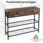 Konsolinis staliukas su 2 stalčiais ir 2 lentynomis 100 cm (RUSTIKALINĖ)