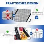 Sulankstomas pirkinių vežimėlis su dvigubu krepšiu ir 360° besisukančiais ratais 150 kg talpa (Juoda)
