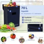 Nešiojamas sulankstomas pirkinių vežimėlis su 70 L izoliuota talpa (Šviesiai mėlyna)