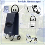 Nešiojamas sulankstomas pirkinių vežimėlis su 70 L izoliuota talpa (Šviesiai mėlyna)