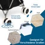 Sulankstomas pirkinių vežimėlis ratais (Juoda)