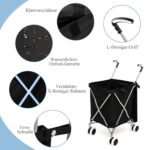 Sulankstomas pirkinių vežimėlis ratais (Juoda)