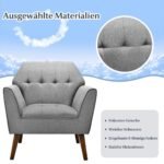 Sofa-fotelis su atlošu ir medžio masyvo kojomis (Pilka)