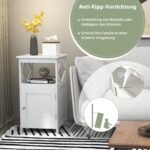 Kompaktiška vonios spintelė su atviru skyriumi ir apsauga nuo apvirtimo (Balta)