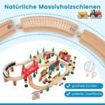 Medinis geležinkelio žaidimų stalas su 80 priedų (Spalvota)