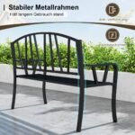 Metaliniai sodo suoliukai su atlošu ir porankiais (Juoda)