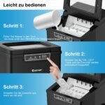 Kompaktiškas ledo generatorius su 1 85 litro talpos rezervuaru (Juoda)