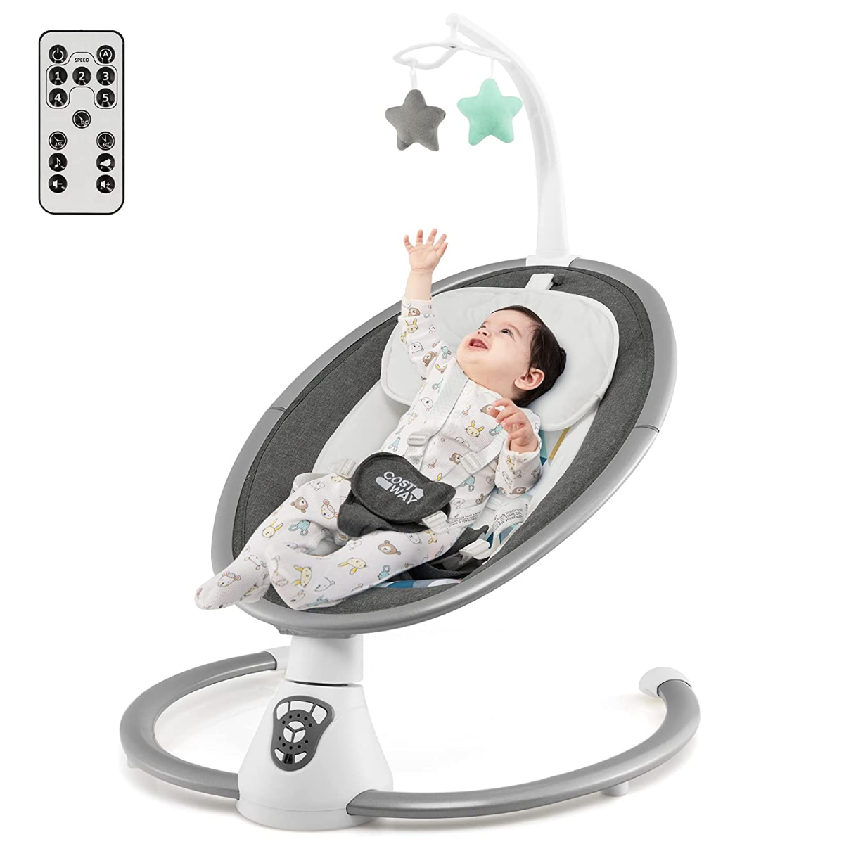 elektrische_babywippe-babyschaukel-bc10105de-gr_2_ Elektroninė kūdikio supynė su 5 greičiais ir 12 melodijų (Pilka)