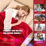 Elektrinė šildoma antklodė 9 šildymo lygiai ir nuotolinio valdymo pultelis (Raudona)