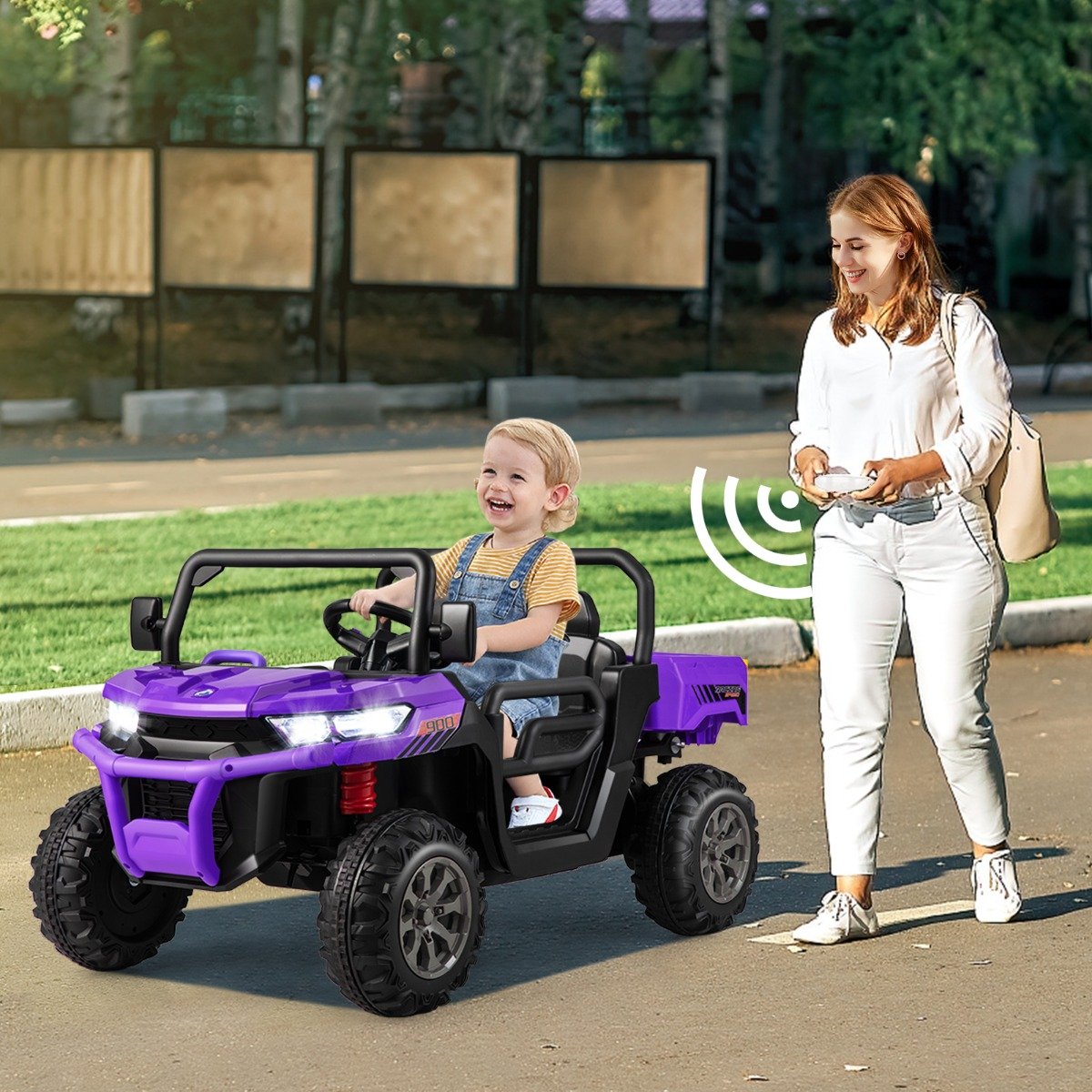elektrischer-spielzeugtraktor-tq10119de-zs_7_ Elektrinis vaikiškas savivartis su dviviete kabina ir automatiškai pakeliamu bortu (Violetinė)