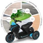 Elektrinis vaikiškas triratukas su žibintais (Juoda)