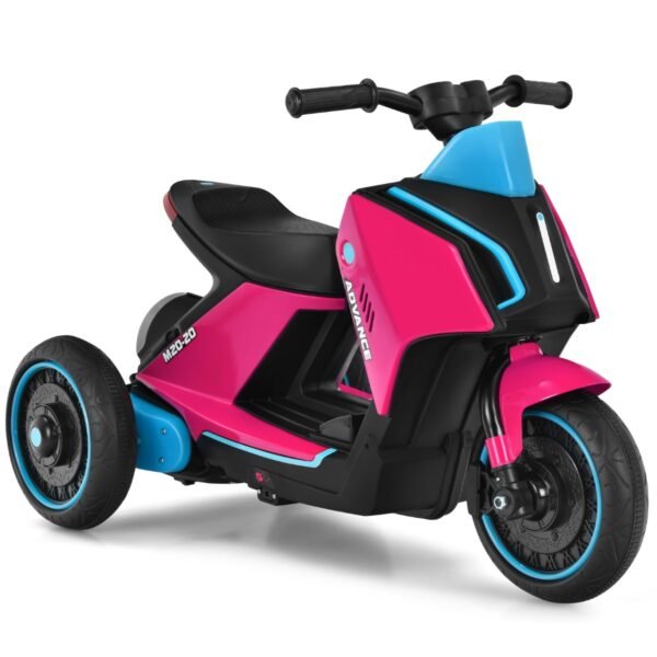 Elektrinis vaikiškas triratis motociklas su šviesomis ir muzika (Rožinė)