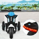 Elektrinis vaikiškas motociklas su žibintais (Juoda ir balta)