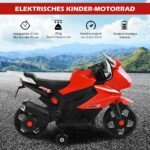 Elektrinis vaikiškas motociklas su 2 atraminiais ratais USB muzika ir žibintais (Raudona)