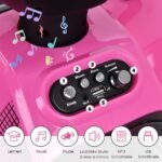 Elektrinis vaikiškas keturratis su daiktadėže ir muzikos funkcija (Rožinė ir juoda)