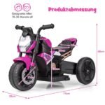 Elektrinis vaikiškas motociklas su atraminiais ratukais ir muzika (Rožinė)