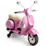 Elektrinis vaikiškas motociklas su pagalbiniu ratuku ir muzika (Rožinė)
