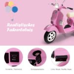 Elektrinis vaikiškas motociklas su pagalbiniu ratuku ir muzika (Rožinė)