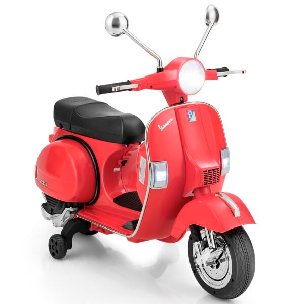 Elektrinis vaikiškas motociklas su atraminiais ratais (Raudona)